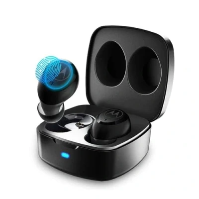 Afbeelding van Motorola VerveBuds 100 True Wireless koptelefoon met Comfort Fit en 14 Uur Speelduur Oplaadcase inbegrepen Waterproof Siri, Google, Alexa Zwart