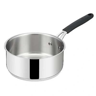 Afbeelding van Lagostina Tempra staal Fonda steelpan, lange mouwen, steelpan Ø 18 cm, van roestvrij 18/10, met Lagotherm bodem en siliconen handgreep