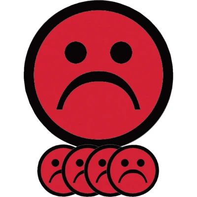 Afbeelding van Magneet smiley 75mm emotie bedroefd rood