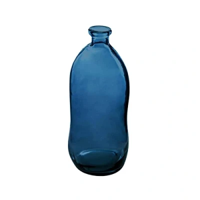 Afbeelding van Atmosphera bloemenvaas Pisa Organische fles vorm blauw transparant glas H51 x D23 cm