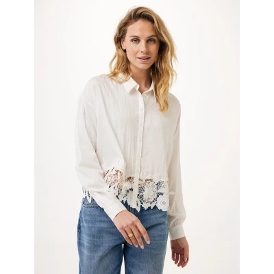 Afbeelding van Mexx Heavy Overhemdblouse, Dames, Maat: 34, White
