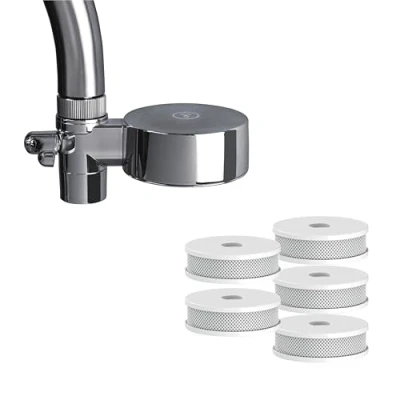 Afbeelding van Tappwater EcoPro Compact filtre à eau pour robinet le plus petit du marché, de 100 substances. Système filtration en 5 étapes avec nanotechnologie (chromé, 6 recharges incluses).