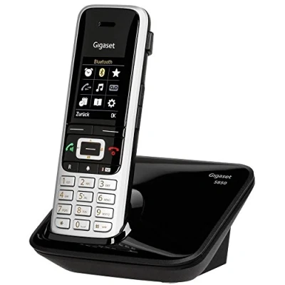 Afbeelding van Gigaset S850 Draadloze telefoon zonder antwoordapparaat, extra groot adresboek, hoofdtelefoonaansluiting en bereikwaarschuwing, handsfree functie, optisch signaal voor gemiste oproepen, zwart