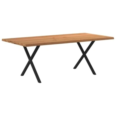 Afbeelding van vidaXL Eettafel rechthoekig 200x120x74 cm massief eikenhout lichtbruin