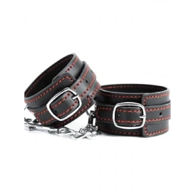 Afbeelding van Argus Black Leather Wrist Cuffs Zwarte Handboeien AF 001036