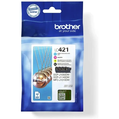Afbeelding van Brother Inktcartridge, 200 Pagina&#039;s, Oem Lc 421val, 4 Kleuren Inktcartridge