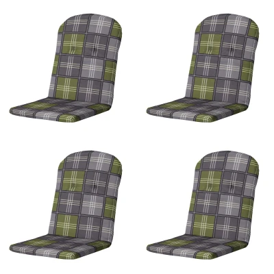 Afbeelding van Madison Kuipstoelkussen Hoge Rug Patchy olive Ca. 96x45 cm Set van 4