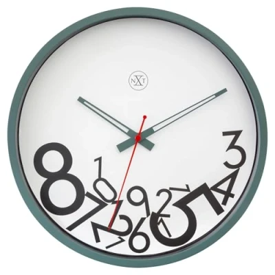 Afbeelding van Nextime Nx 7364Gn Stille Wandklok 30Cm Grappig Design Nxt By &quot;Dropped Nummers&quot;