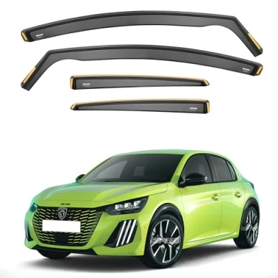 Afbeelding van iSpeed 4 stuks hoogwaardige windschermen voor Peugeot 208 MK2 5 deurs vanaf 2020 houd je auto geventileerd in de regen vermindert windturbulentie getint type