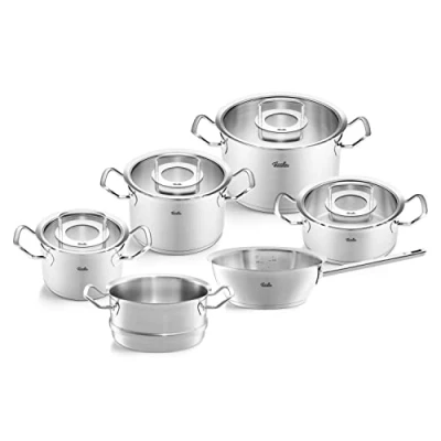 Afbeelding van Fissler Original Profi Collection 2022 Pannenset met Steelpan, Stoominzet en Glasdeksels, 6 delig