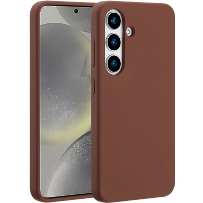 Afbeelding van Accezz Hoesje Geschikt voor Samsung Galaxy S25 Siliconen Liquid Silicone Backcover MagSafe bruin