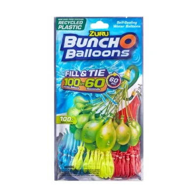 Afbeelding van Zuru Bunch O ballonnen (kleur kan variëren, 3 boeketten, 100 waterballonnen met snelvulling, zelfbindend), 1 verpakking