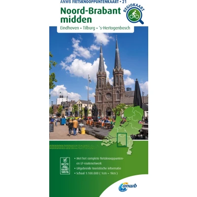 Afbeelding van Anwb Knooppunten 21 Noord Brabant Midden Fietskaart Kleurloos Reisboeken &amp; Kaarten
