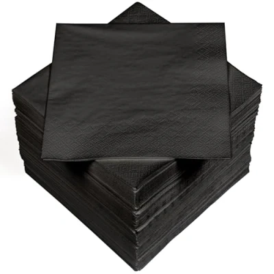 Afbeelding van Heku 30241 22: 100 effen papieren servetten, 3 laags, 33 x cm, zwart