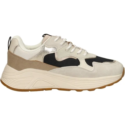 Afbeelding van SUB55 Sneakers laag, Dames, Maat: 37, Beige Kunststof/ textiel