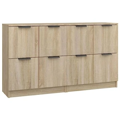 Image de vidaXL Buffets 2 pcs Chêne sonoma 60x30x70 cm Bois d&#039;ingénierie3115774