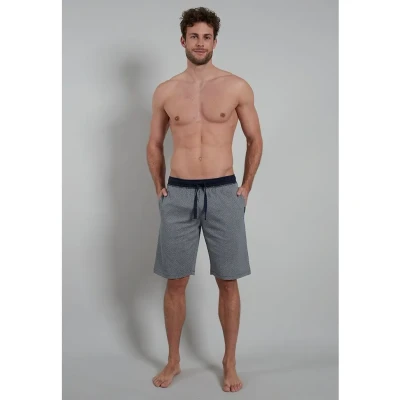 Afbeelding van Gotzburg heren pyjama of loungebroek middenblauw mini dessin Maat: L