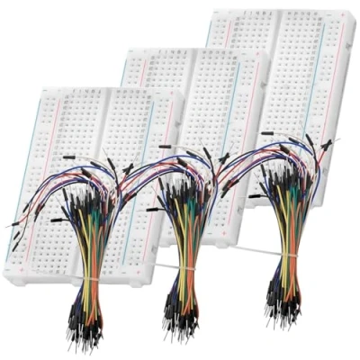 Afbeelding van AZDelivery Breadboard Kit 3 x 65pcs Jumper Draadkabel M2M en Mini 400 pinnen compatibel met Arduino Raspberry Pi Inclusief E Book! 1