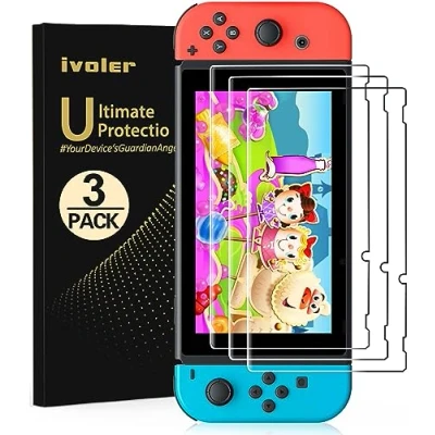 Afbeelding van iVoler [1 Stuks] Beschermfolie Compatibel met Nintendo Switch Screen Protector, Film van Gehard Glas Schermbeschermer [9H hardheid] [Anti kras] [Kristalhelder] [Geen bellen]