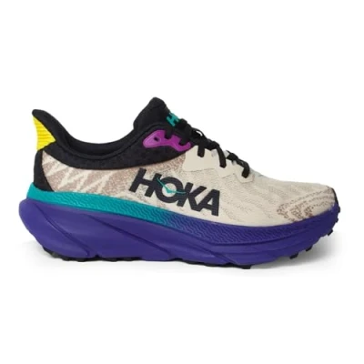 Afbeelding van HOKA Challenger Trail hardloopschoenen, Heren, Maat: 44, Oatmeal/mountain iris Textiel/ synthetisch