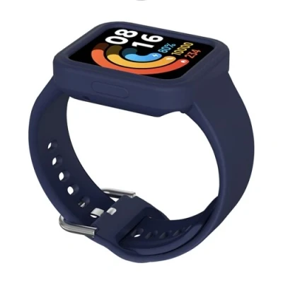 Afbeelding van Siliconen band met case Donkerblauw Xiaomi Redmi Watch 2 (Lite)