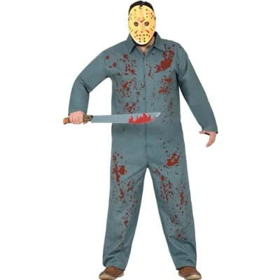 Afbeelding van FIESTAS GUIRCA Herenkostuum van Psycho Killer Moordenaarskostuum met mechanisch pak Halloween kostuums voor heren, volwassen maat XL