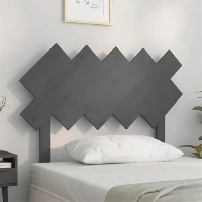 Afbeelding van vidaXL Hoofdbord 104x3x80,5 cm massief grenenhout grijs