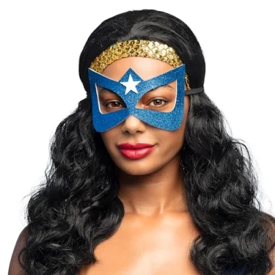 Afbeelding van Boland Oogmasker Superheldin Blauw Volwassenen Superheld