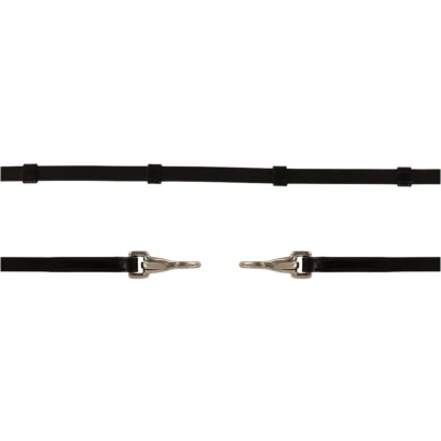 Afbeelding van BR Teugels Islandic Leer met Stops en Clip Zwart/Zilver Cob