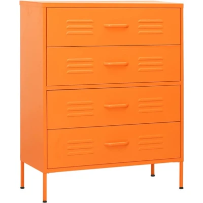 Afbeelding van vidaXL Ladekast 80x35x101,5 cm staal oranje