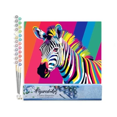 Afbeelding van Figured&#039;Art Schilderen op Nummer Volwassenen canvas Pop Art Zebrastreep Handwerk acrylverf Kit DIY Compleet 40x50cm zonder frame