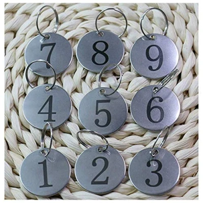 Afbeelding van Sourcemall Genummerde sleutelhanger van roestvrij staal, 3 cm (1 50)