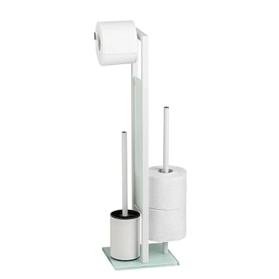 Afbeelding van WENKO Toiletbutler Rivalta wit Toiletborstel met houder, Toiletrolhouder en Reserverolhouder