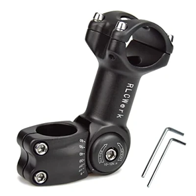 Afbeelding van Relangce 31,8mm / 25,4mm fiets voorbouw Riser, stuur extender 0 60 graden instelbaar, MTB mountainfiets stuurpen aluminium legering Caliber zwart