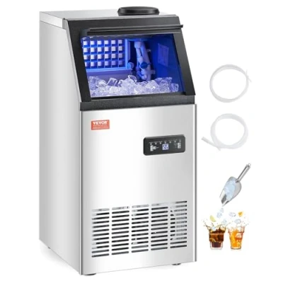 Image de VEVOR Machine à Glaçons Commerciale Autonome 36 Capacité 54,4kg/24h Bar