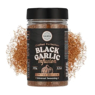 Image de Premium Black Garlic BBQ Rub Édition limitée Assaisonnement universel Infusé d’une riche saveur umami Mélange d’épices audacieux &amp; fumé Grand bocal (230 g)