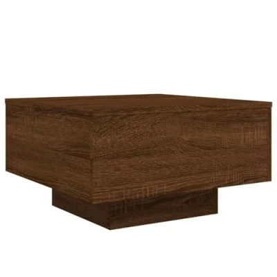 Afbeelding van Salontafel 55x55x31 cm bewerkt hout bruineikenkleurig