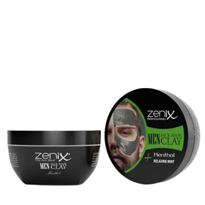 Afbeelding van Zenix man klei Gezichtsmasker menthol met ontspannende munt extract 350 gr Huidverzorging Kleimasker Mee Eters &amp; Acne verwijderen verzorging Vette huid eter verwijderaar Poriën reiniger Blackhead Verkoelend