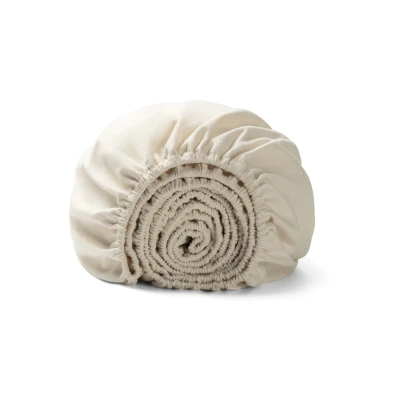 Afbeelding van Yumeko hoeslaken velvet flanel natuurlijk 90x200x30 Biologisch &amp; ecologisch