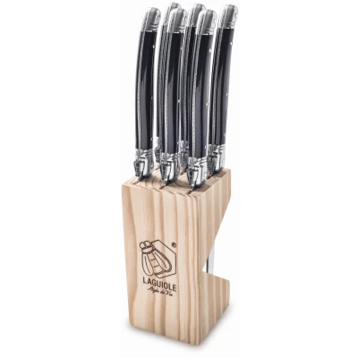 Afbeelding van Laguiole Style de Vie Steakmessen Premium Line Zwart 6 Stuks