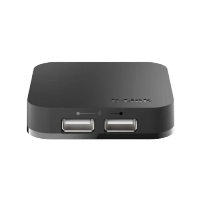 Afbeelding van D Link Dub H4 USB hub, 4 poorts 2.0, ideaal voor het delen van een verbinding tussen meerdere apparaten