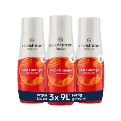 Afbeelding van SodaStream Sirop 3 x cola + orange, 1 bouteille donne 9 litres de boisson prête à l&#039;emploi, préparé en quelques secondes et toujours frais, 440 ml