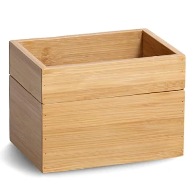 Afbeelding van Opbergdoos voor cosmetica, bamboe, set van 2, 17 x 12 cm, ZELLER