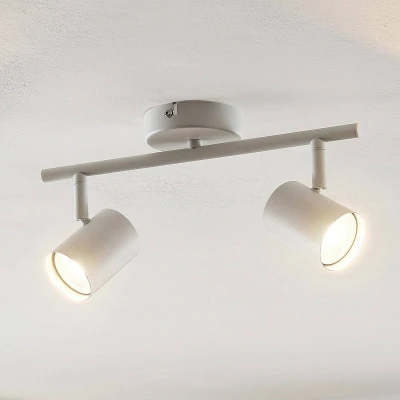 Afbeelding van Lindby buitenspot 2lichts Metaal, staal H: 16.1 cm GU10 wit mat