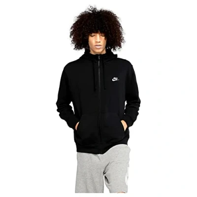 Afbeelding van Nike Sportswear CLUB Hoodie Sweater met rits, Heren, Maat: Medium, Black/black/white
