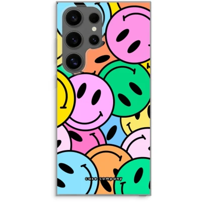 Afbeelding van Case Company® hoesje geschikt voor Samsung Galaxy S24 Ultra Smiley N1 Soft Cover Telefoonhoesje Bescherming aan alle Kanten en Schermrand