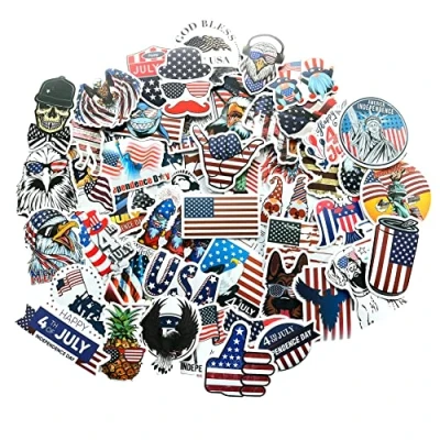 Afbeelding van Amerikaanse vlag sticker reissticker voor koffer, helm, motorfiets, tank van de VS, vlag, waterdichte