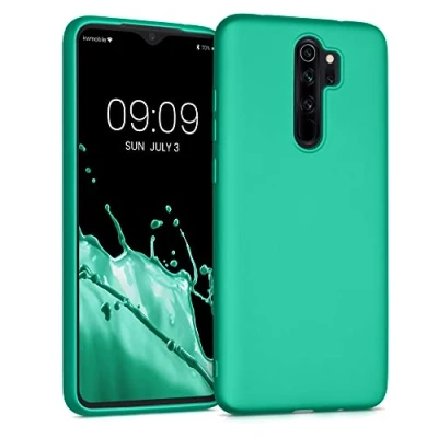 Afbeelding van kwmobile telefoonhoesje geschikt voor Xiaomi Redmi Note 8 Pro Hoesje smartphone Back cover in metallic turquoise