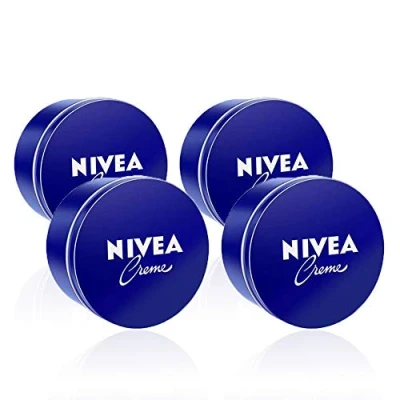 Afbeelding van NIVEA 4 stuks (4 x 400 ml) vochtinbrengende lichaamscrème, gezichtscrème voor het hele gezin, universele crème een zachte en hydraterende huid, multifunctionele