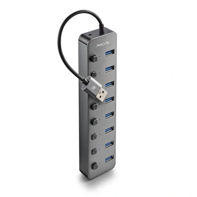 Afbeelding van NGS IHUB 8 USB 2.0 Type A 5000 Mbit/s Zwart